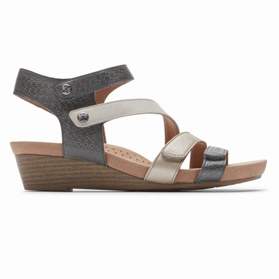 Sandálias Rockport Cobb Hill Hollywood 4-Strap Mulher Azul Marinho/Branco PT-53092